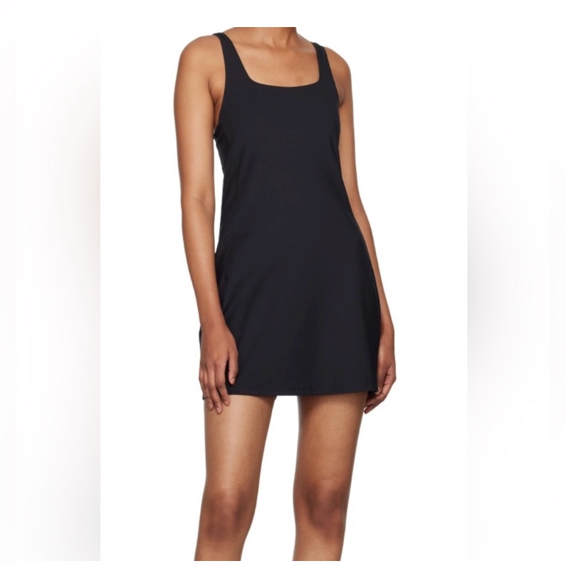 Nwt Girlfriend Collective Black Tommy Dress Size S Shorts Underneath Shelf Bra